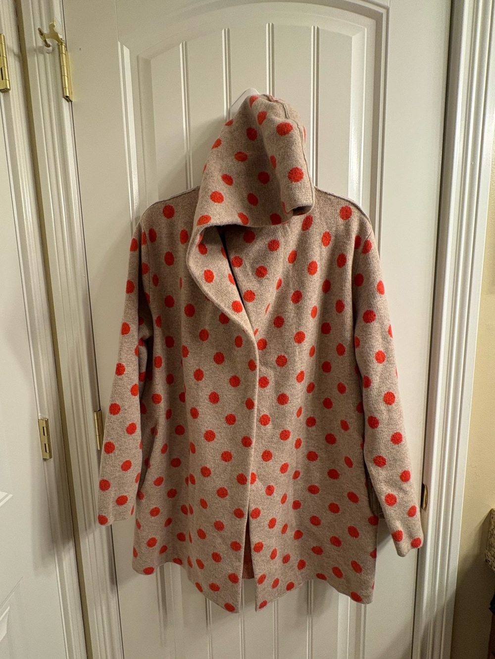 Anthropologie Field & Flower Dottie Hooded Sweater Coat Size XL Wool Cardigan